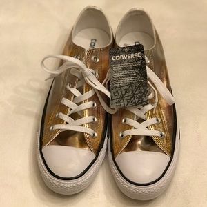 New Converse Ctas Ox Silver/Gold/white unisex